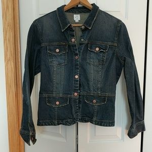 Dark wash stretch denim jacket